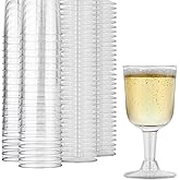 Stock Your Home 5 oz Clear Plastic Wine Glass (40 Pack) - BPA Free & Recyclable - Shatterproof Wine Goblet - Disposable & Reusable Cups for Champagne, Dessert, Food Samples, Catering, Weddings