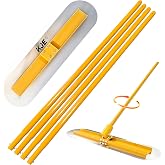 KJE Stainless Steel Bull Float Concrete Tools 48"x12" inch,Round End, Board Kit trowel Tool Cement Tools Float Bracket Concrete Tools with 48 inch Handles x 4, Screeding and Finishing Tool Kit