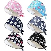 Maiteenly Valentines Satin Lined Scrub Caps Women Bouffant Nursing Hats with Button and Sweatband Adjustable Working Hat