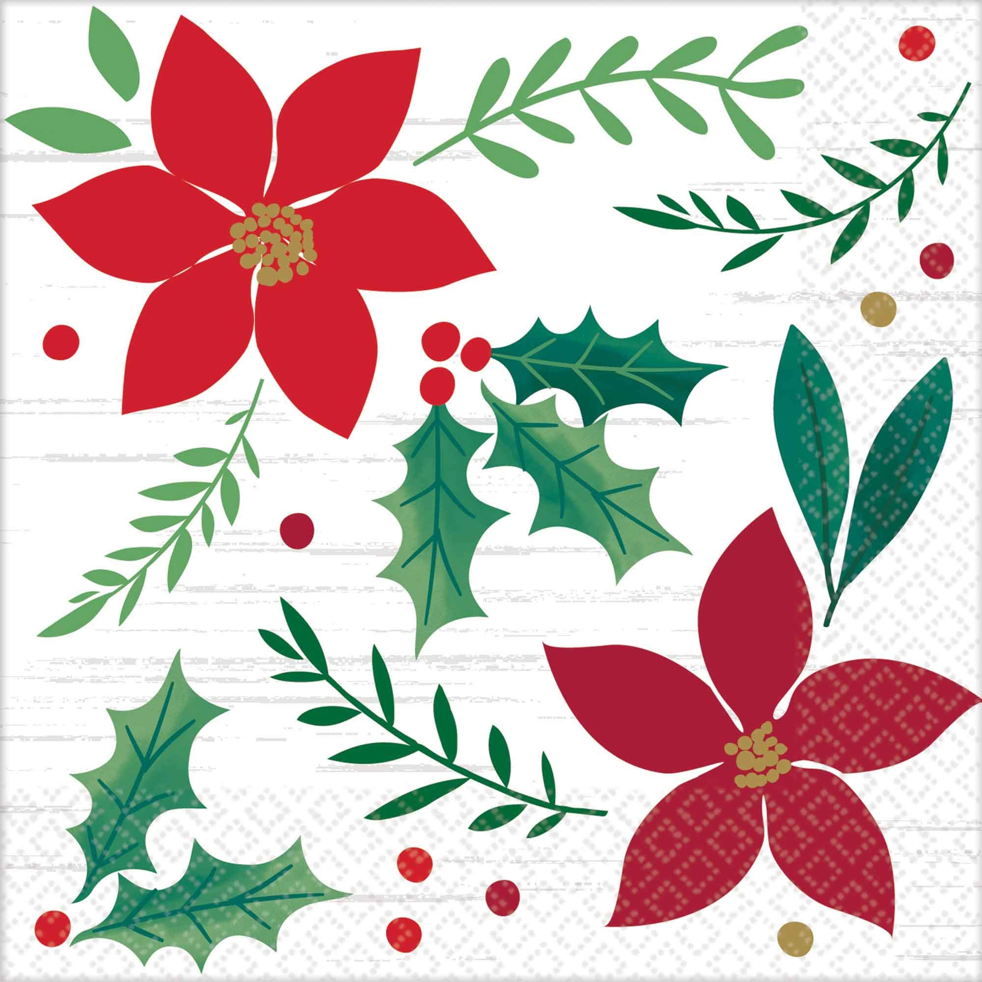Amscan 502189 - Christmas Wishes Party Beverage Napkins - 16 Pack