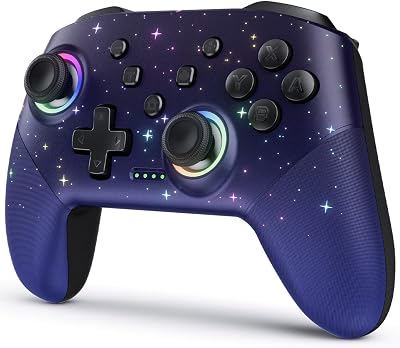 VOYEE Wireless Pro Controller for Switch PC RGB Light Turbo Wakeup 6 Axis