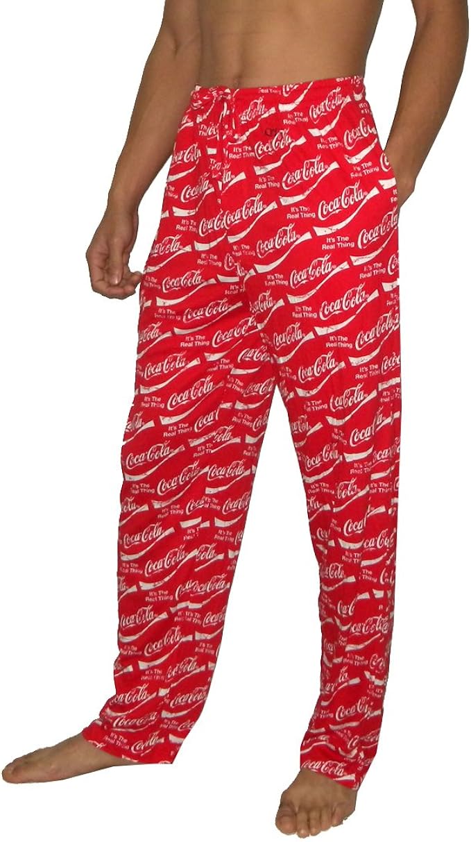 CocaCola Mens Cotton Sleepwear/Pajama Pants Red & White (Size XL