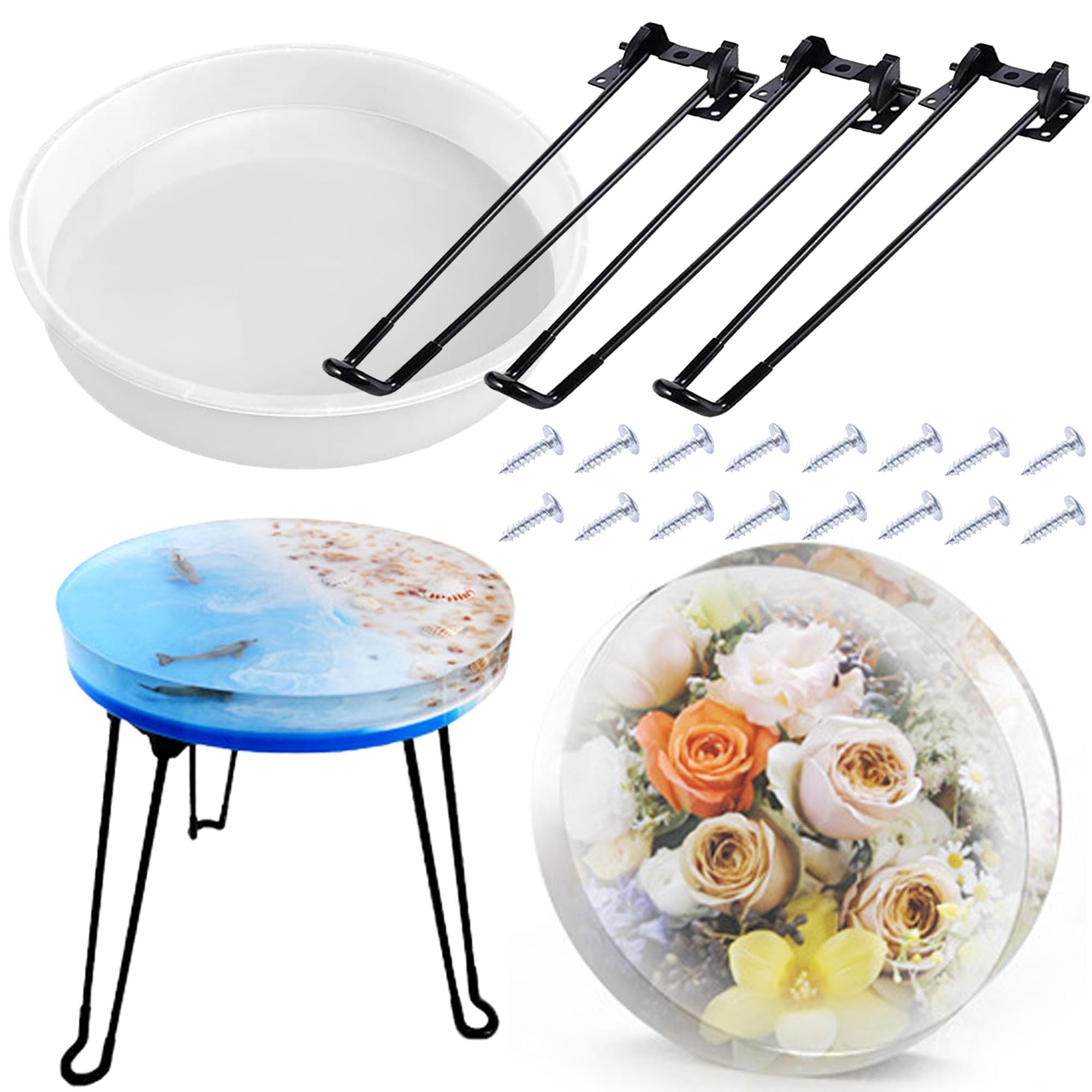 Attuslla 14 Inch Resin Table Moulds Resin Moulds Mould for Epoxy Resin Large Tower Silicone Moulds Epoxy Resin Mould for Flower Preservation, Home Decorations