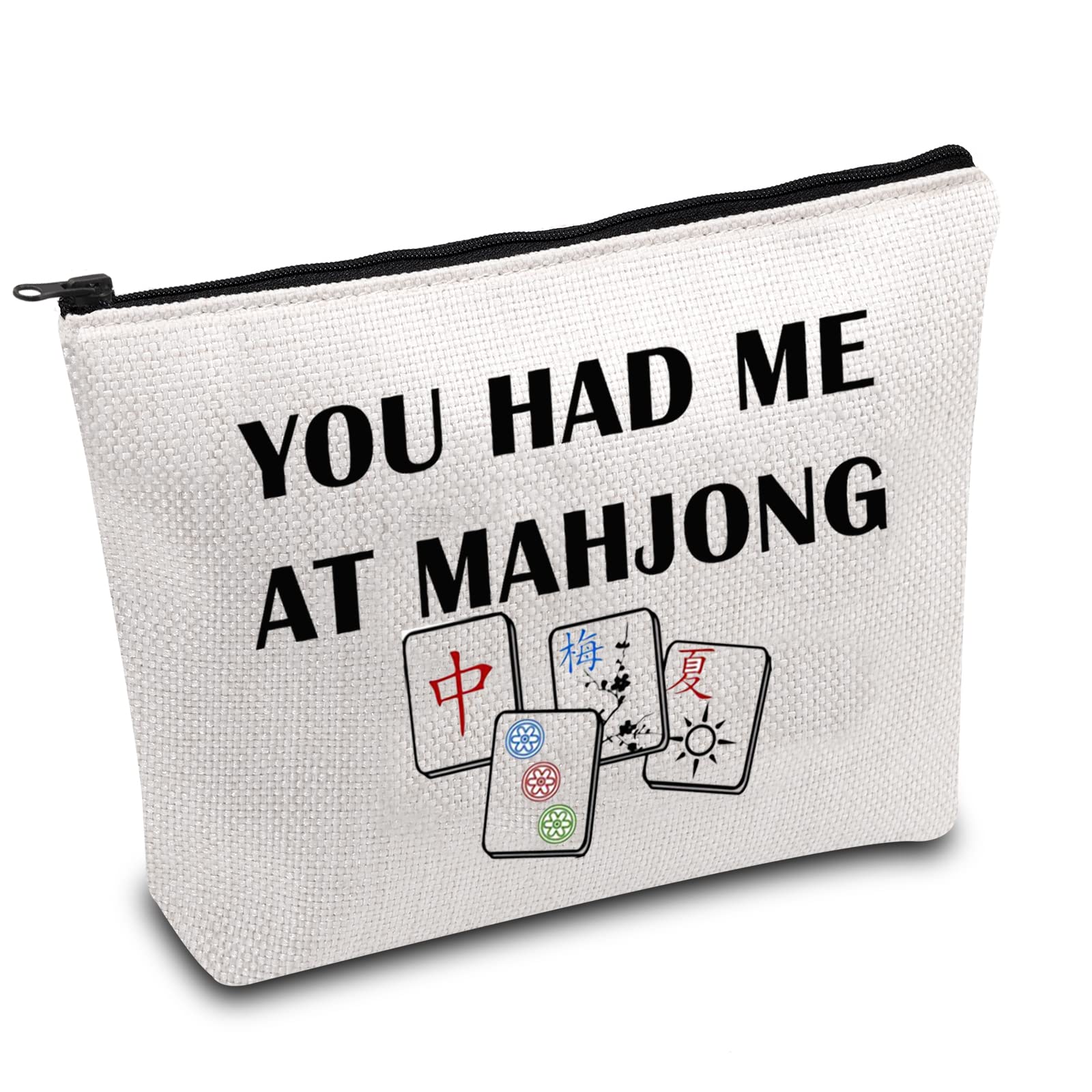 Funny Mahjong Makeup Bag Mahjong Lover Gift Mahjong Tiles Bag Mahjong Girl Cosmetic Bag Mahjong Board Game Storage Bag Mah Jongg Player Gift (Had at maj)
