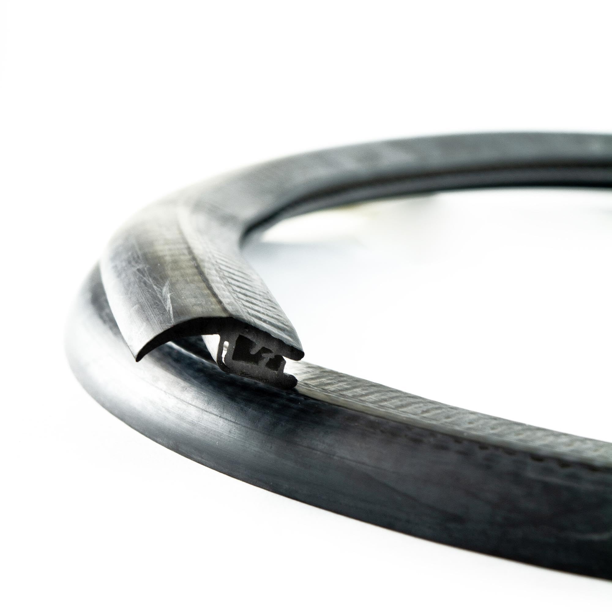 EUTRAS Seal Profile KSD2151 Door Rubber Boot Seal - Clamping Range 1.0-2.0 mm - Black - 3 m