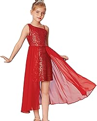 Girls Sequin Dress Red Pageant Dresses for Girls