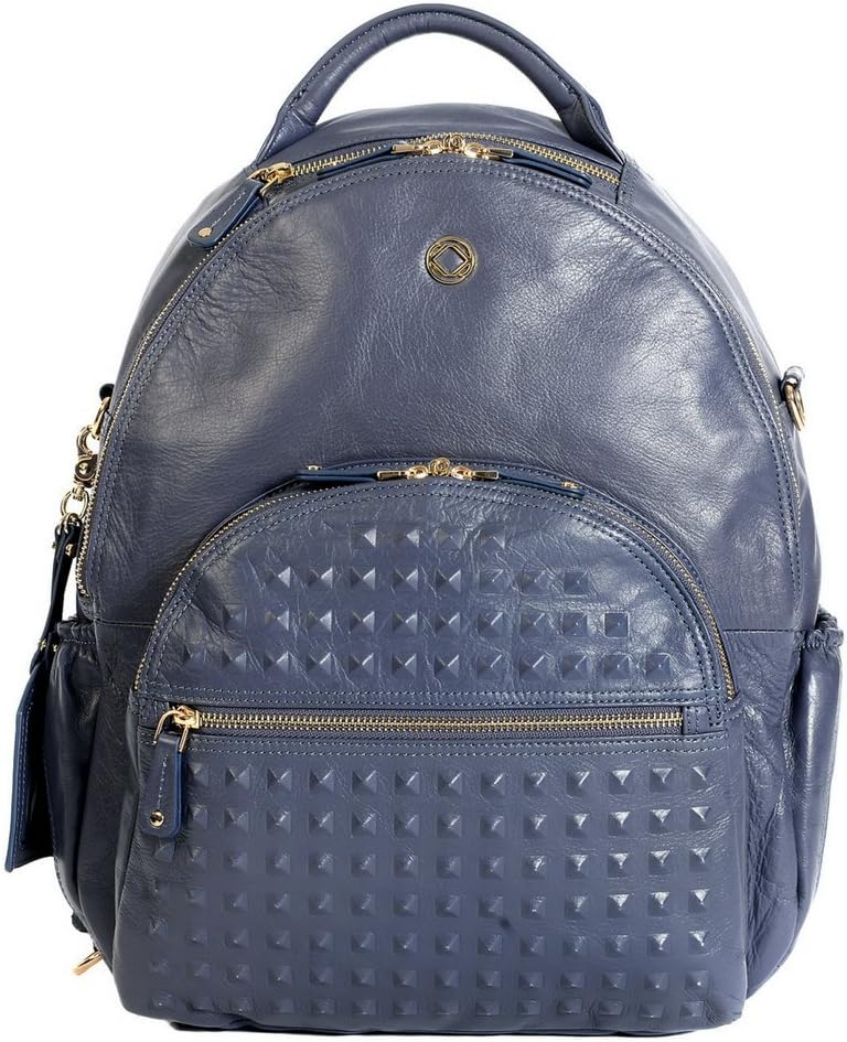 Joy Blue Steel Leather Backpack by KeriKit