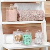 AOZITA 4 Pack 10oz Clear Apothecary Jars with Lids, Cotton Pad Holder Dispenser view 6