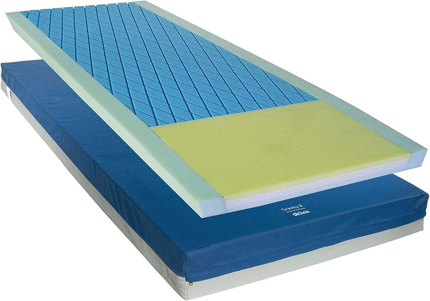Drive Medical Gravity 8 Long Term Care Pressure Redistribution Mattress, No Cut Out, Medium: Health & Personal Care