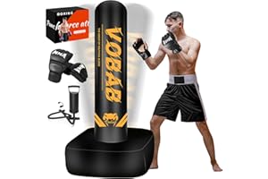 SPOXING Freestanding Punching Bag for Adult Teens, 70" Heavy Punching Bag with Boxing Gloves and Electric Air Pump for Beginners Kickboxing Training MMA Muay Thai Fitness Office Home Gym