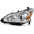 WEELMOTO for 2013-2015 Nissan Altima Sedan Headlights Assembly,Headlight Replacement for 13 14 15 Nissan Altima Chrome Housing Amber Reflector Left Driver Side(DOES NOT FIT XENON/HID)