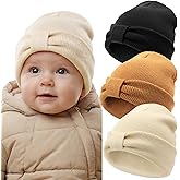 DRESHOW BQUBO Baby Beanie Winter Hat with Bear Ears Infant Toddler Knitted Warm Cap Beanies for Baby Boys Girls 0-24 Months