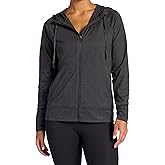 Gaiam womens Marled Hooded Jacket, Slim Fit, Stretch Midweight Heathered Material