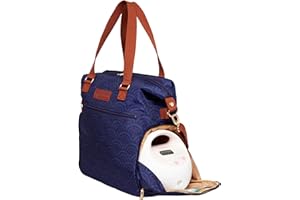 Sarah Wells Lizzy Breast Pump Bag – Stylish Pump Tote with Insulated Cooler Pocket, Laptop Sleeve – Fits Portable Pumps & More – Easy-Clean, Lightweight Breastfeeding Bag (Deco)