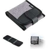 JJC 3-Pocket Lens Filter Pouch Case, Wallet for Circular Filters up to 82mm | Padded Folding Filter Bag, with Belt Loop &amp; Fasten Closure, Durable Polyester Material, Dustproof, Compact to Travel