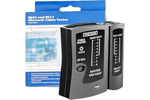 YWNEGWE Network Cable Tester RJ45 LAN Cable Test Support POE for RJ45 Cat5 Cat5e Cat6 Cat6a Cat7 UTP/Shielded Cable and RJ11 RJ12 Ethernet Cable Tester (9V Battery not Included) Black