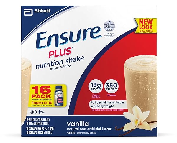 ENSURE PLUS NUTRITION SHAKE, VANILLA, 8 OUNCES, 16...