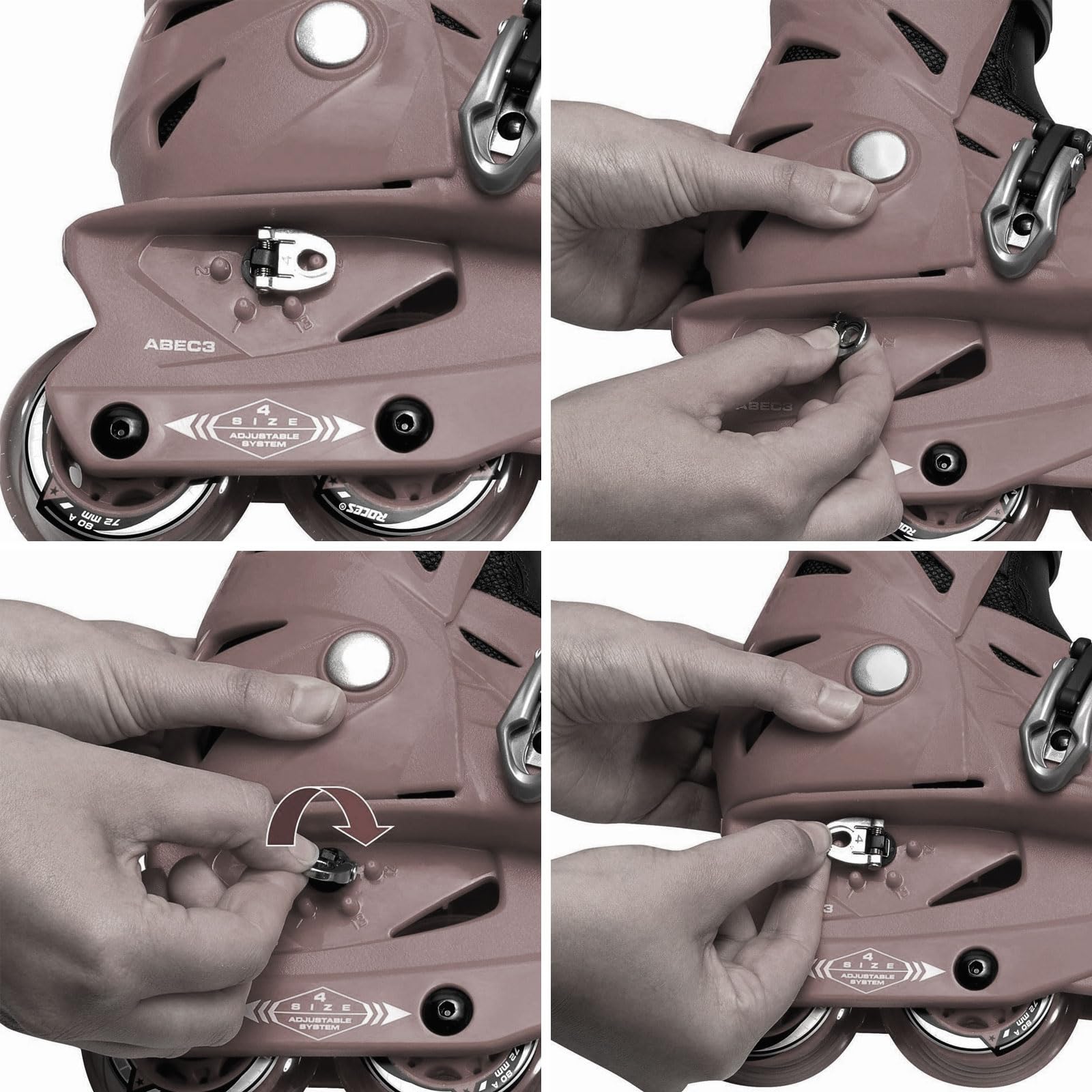 Roces Orlando III Outdoor Breathable Comfort Adjustable Size 4 Wheels Racing Inline Skates