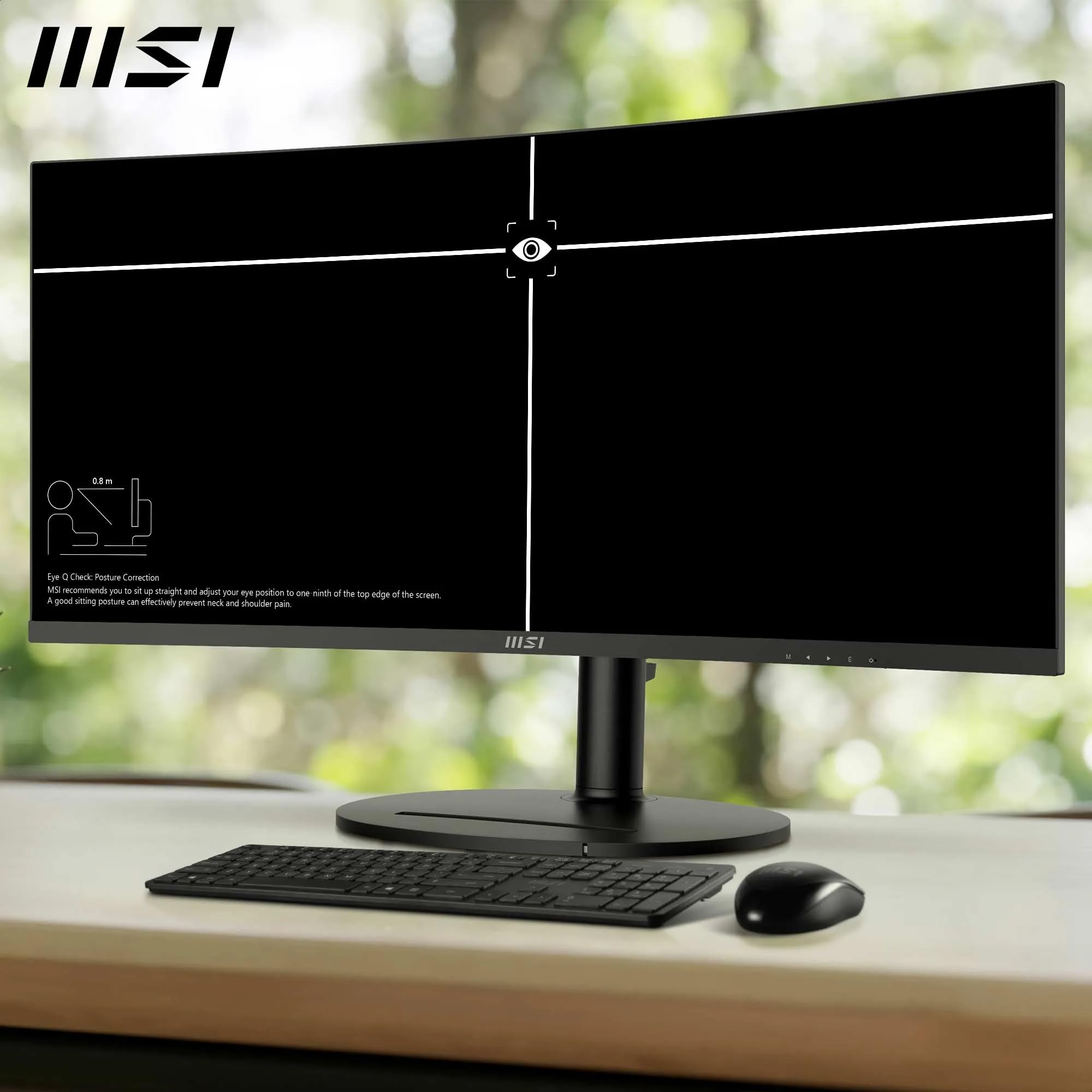 MSI Modern MD342CQP 34 Inch UWQHD 1500R Curved Monitor - 3440 x 1440 VA Panel, KVM, PIP/PBP, Wide Color Gamut, Eye-Friendly Screen, Built-in Speakers, 3-Way Adjustable - HDMI 2.0b, DisplayPort (1.4a)