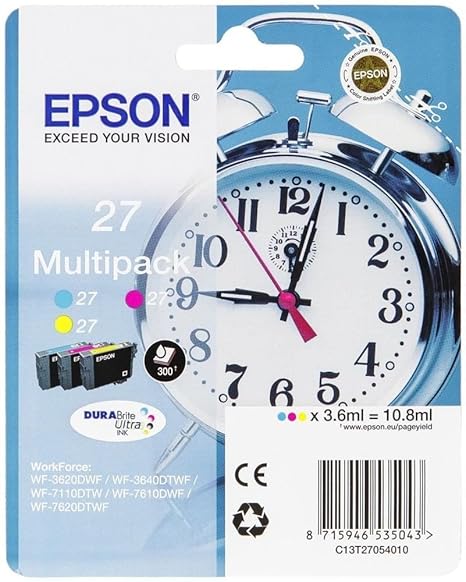 Epson C13T27054022 Tri Farbe (Gelb, Magenta, Cyan) Original Tintenpatronen Pack of 1
