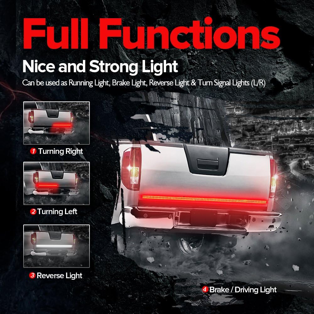 MICTUNING LED Truck Tailgate Light Bar