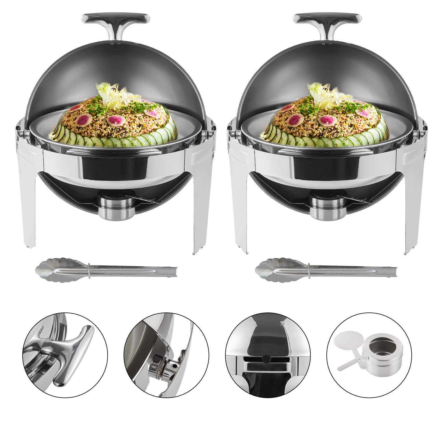 Buy Weanas Chafing Dish 6 Quart Stainless Steel Roll Top Chafing Dish