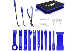 Nilight 19Pcs Auto Trim Removal Tool Set, Nylon Car Door Trim Panel Radio Audio Stereo Removal Tool Kit, Clip Plier Upholster