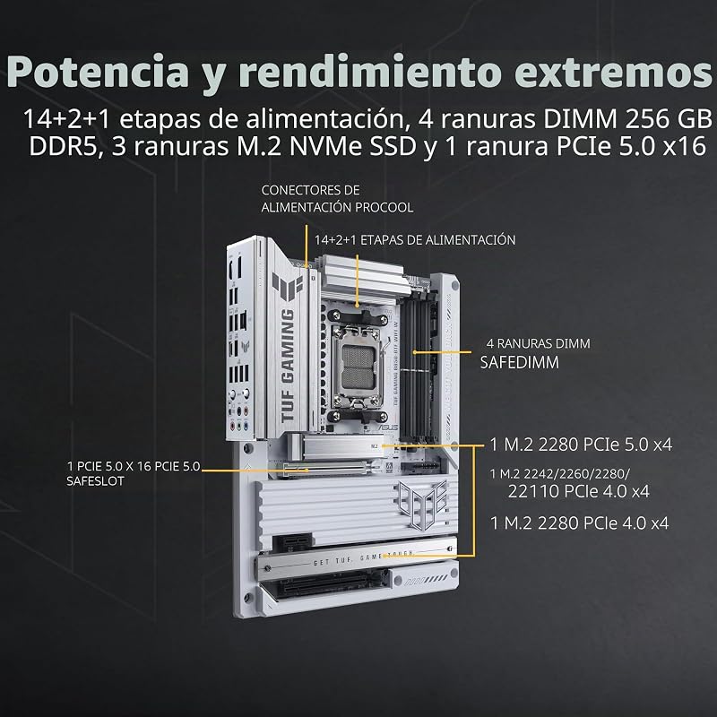 Tuf Gaming B850-Btf Wifi W - Motherboard - Atx - Socket Am5 - Amd B850 Chipsatz - UsB-C 3.2 Gen 2x2, UsB-C 3.2 Gen2, Usb 3.2 Gen 2, Usb 3.2 Gen