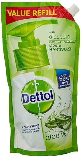 Dettol Germ Protection pH-Balanced Liquid Hand Wash Refill, Aloevera - 750 ml with Dettol Hand Sanitizer, Original - 200ml