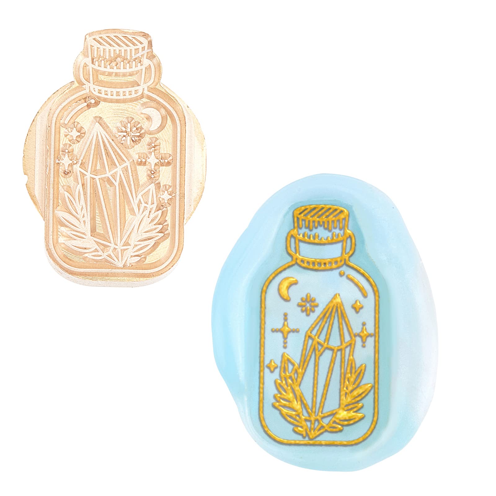 CRASPIRE Wax Seal Stamp Crystal Bottle Shape Sealing Wax Stamp Head Only for Wedding Invitations Cards Bottle Gift Business Thanks Anniversary (without handle)