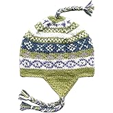 THE COLLECTION ROYAL Woolen Fleece Lined Fair Isle Knitted String Ear Flap Beanie Sherpa Christmas Beanie Hat