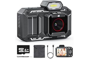 LETSHAHA Digital Camera, 48MP HD Autofocus Anti-Shake 18X Digital Zoom Vlogging Camera, Point and Shoot Digital Cameras with 32G SD Card Gift for Kids Teens Beginners -Black