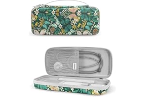 RHEMEL Stethoscope Case Compatible with 3M Littmann Classic III, Lightweight II S.E, Cardiology IV, MDF Acoustica Stethoscopes Hard Carrying Case with Mesh Pockets for Nurse Accessories (Butterflies)