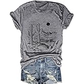 Women Vintage T Shirt Short Sleeve Summer Cactus Tshirt Funny Graphic Tees