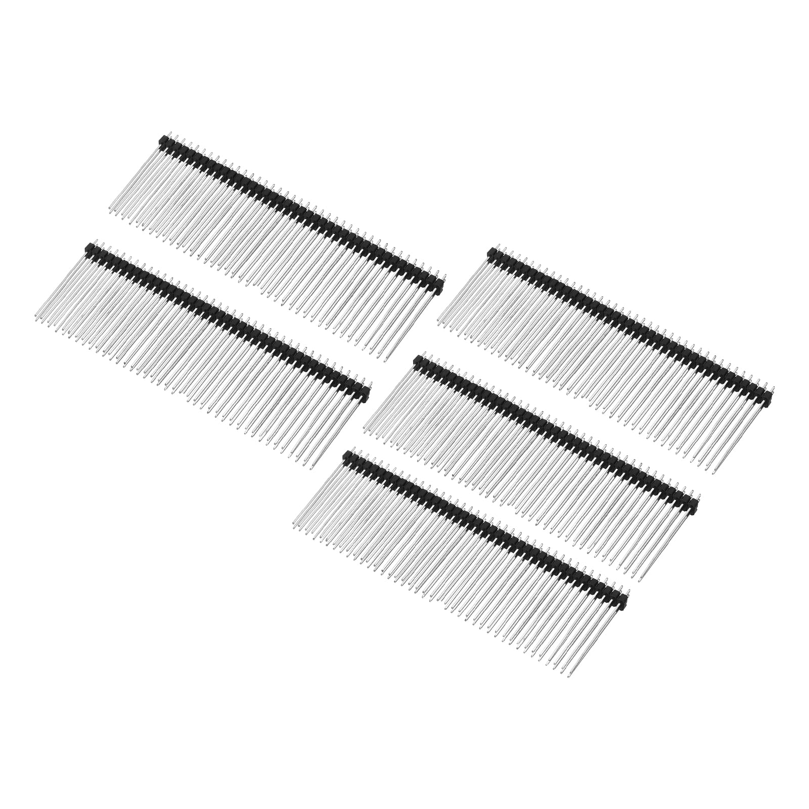 PATIKIL DIP Pin Header Double Row 40P 35mm Pin Length Copper Plated for PCB Pack of 5