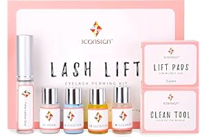 Lash Lift Kit, Professional Salon Semi-Permanent Curling Eyelash Perm Kit with Lash Shields, Eye Gel Pads and Brushes