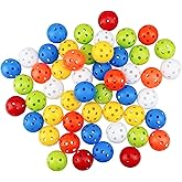 KOFULL 50 Pack Colored Golf Practice Ball, 40mm Hollow Sports Golf Training Balls Plastic Airflow Good for Your Pets(Multicolor)