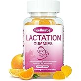 Lactation Gummies for Mothers Milk Supply, Orange Flavor Postnatal Vitamins for Women Breastfeeding with Folate, Biotin & Multivitamins, 60 Count Postpartum Gummies for Nursing Moms
