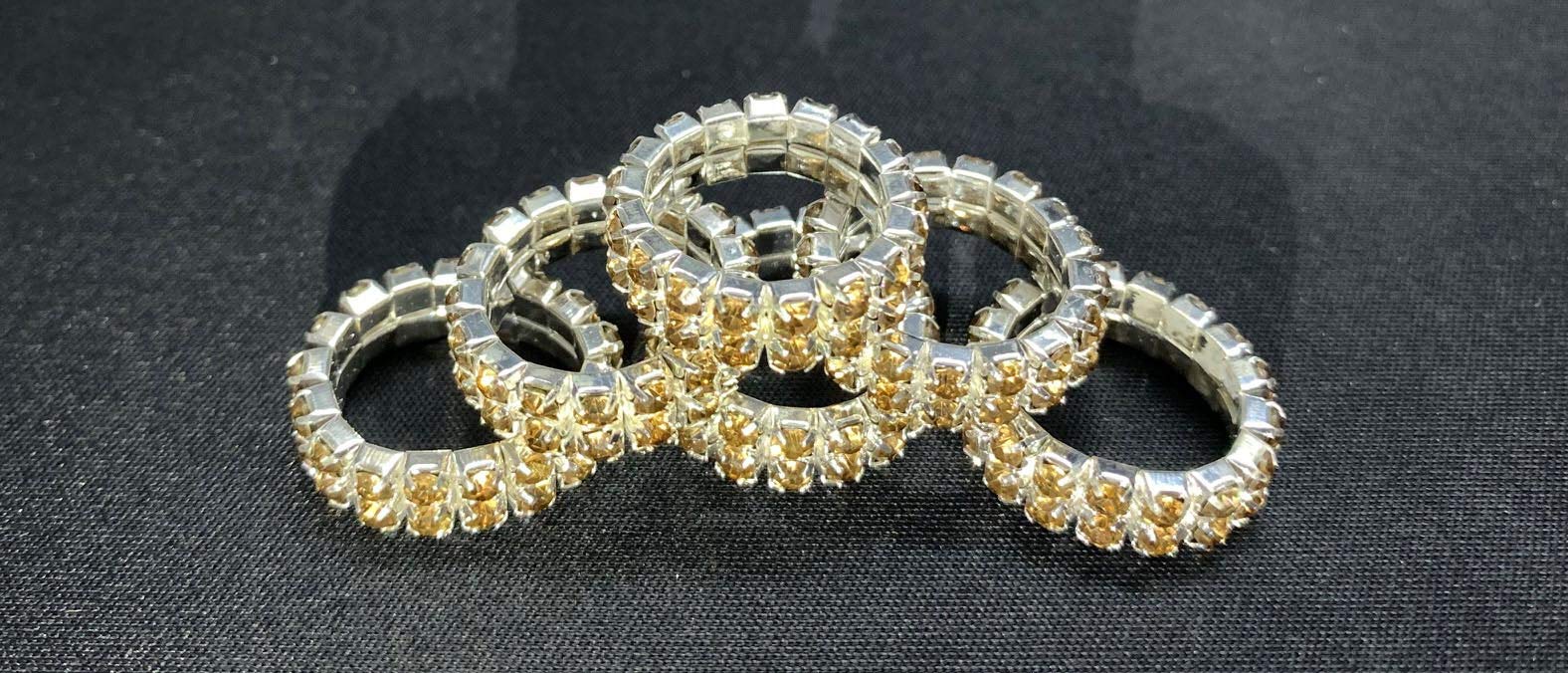 Avon Equine Crystal Horse Mane Bands & Diamante Horse Mane Double Row Plaiting Bands In (Yellow, Pack of 12)