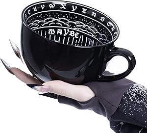 Large Coffee Mug in Gift Box By Rogue + Wolf Cute Mugs For Women Cute Mugs For Women Unique Spooky Witch Gifts Novelty Tea Cup Goth Decor - 17.6oz 500ml Porcelain (Ouija)