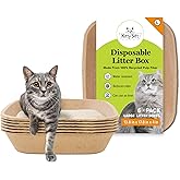 Kitty Sift Disposable Cat Litter Box Large, 6 Count, Durable Portable for Travel and Home, Eco-Friendly Disposable Litter Box Controls Odor