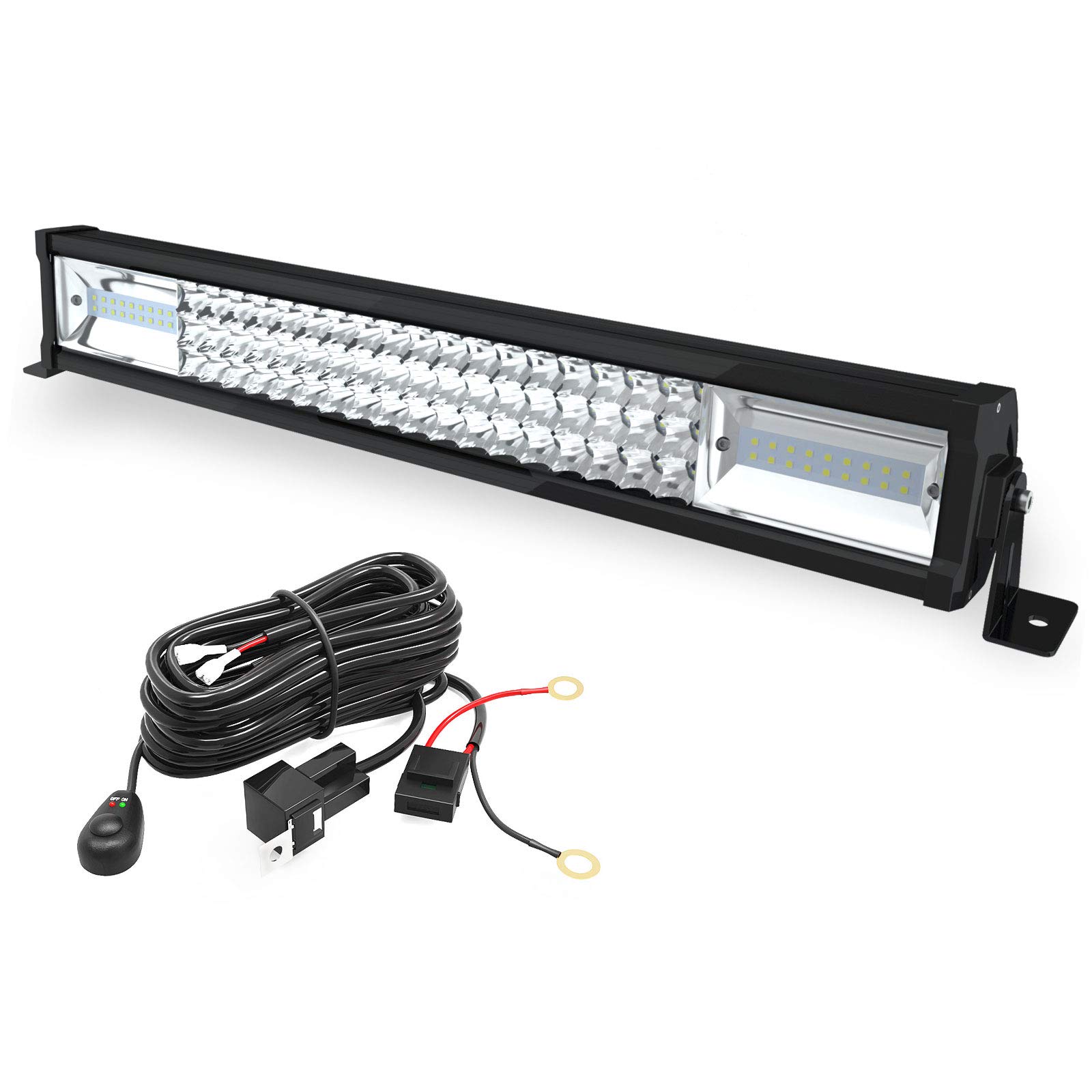 LED Light Bar, YITAMOTOR 270W, 22 Inch Light Bar Spot Light Tri-Row Light Bar Wiring Harness compatible for SUV ATV Truck Pickup Boat 4WD 4X4 Off road Light Fog Driving Light, 20,000lm 3 Year Warranty