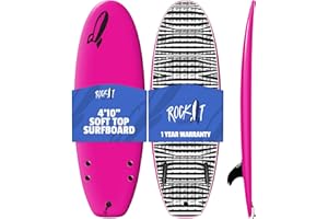 ROCK IT Rock-It 4'10" CHUB Soft Top Surfboard - Kids & Mini, Easy to Paddle & Maneuverable for Beginners