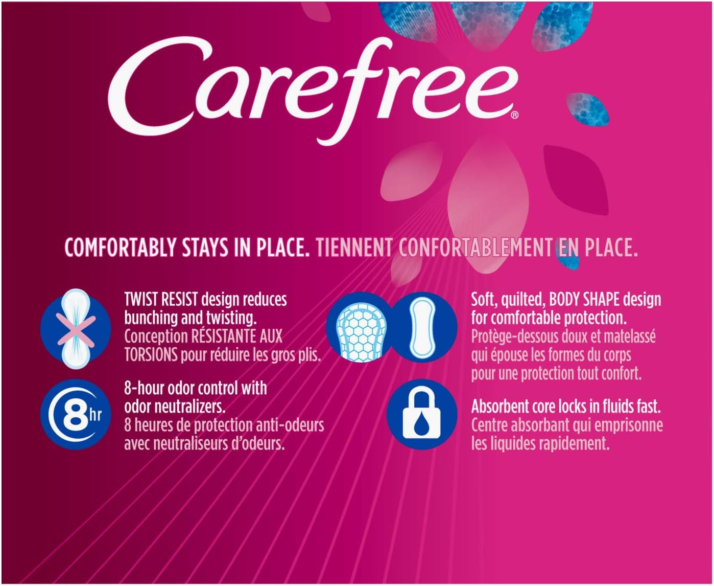 Carefree Acti-Fresh Panty Liners, Soft and Flexible Feminine Care Protection, Regular, 120 Count: Health & Personal Care
