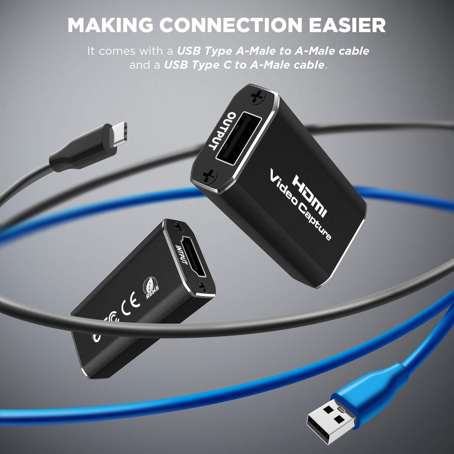Audio Video Capture Cards - HDMI to USB 2.0 Record Card Output High Definition 1080P/30Hz, Record via DLSR, Action Cam and PC for Gaming Streaming Live Broadcasting Teaching: Home Audio & Theater