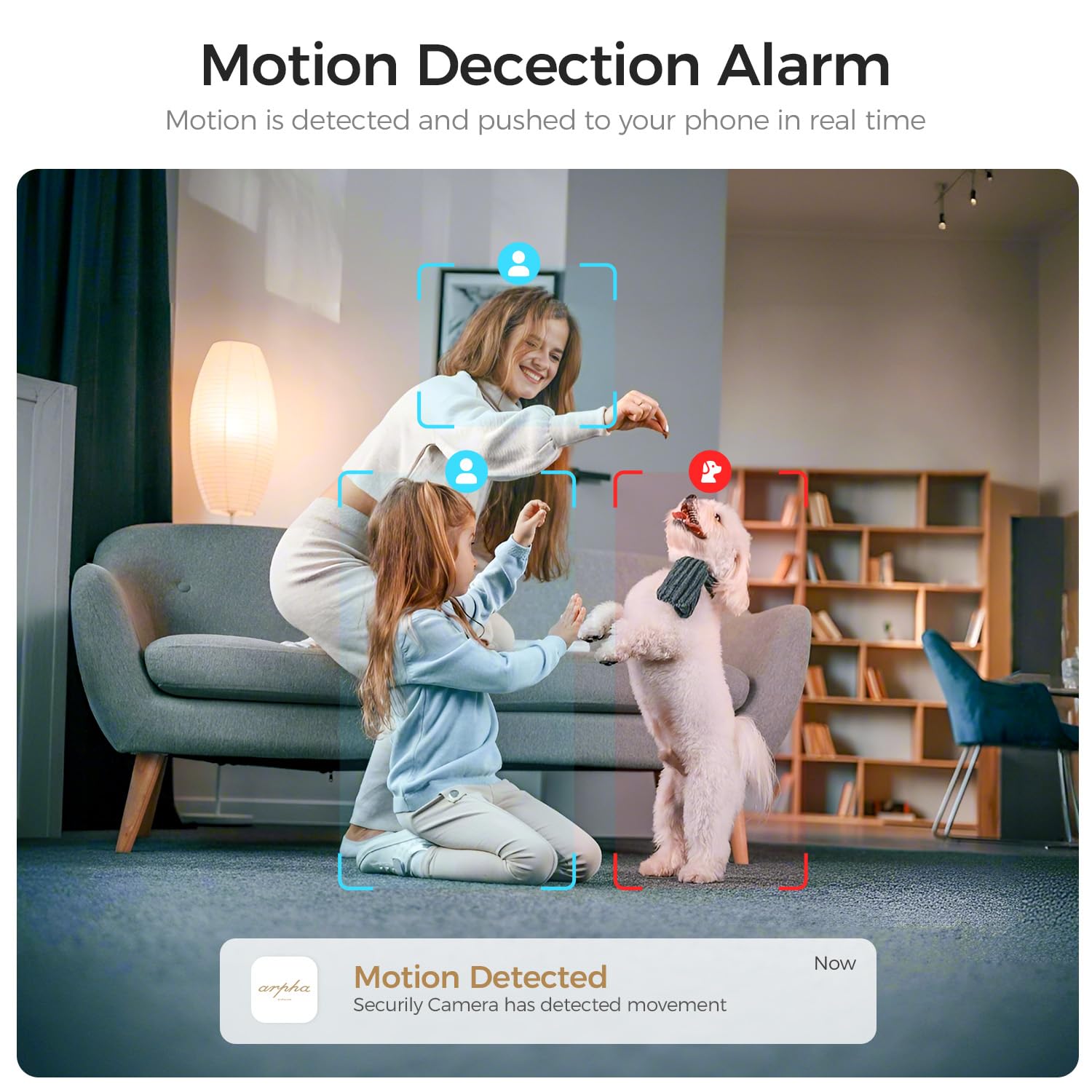 ARPHA 4K Indoor Security Camera, WiFi Pet Camera for Home Security with PIR Human Detection, Sound Detection, Night Version Two-Way Talk, Support TF Card & Cloud Storage