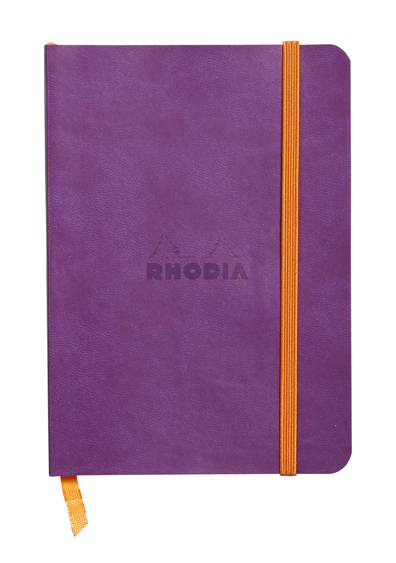 RHODIA 117310C - Purple Soft Notebook - A6 - Lined - 144 pages - Ivory Clairefontaine Paper 90 g/m - Bookmark, Elastic Closure - Faux Leather Cover - Rhodiarama Collection