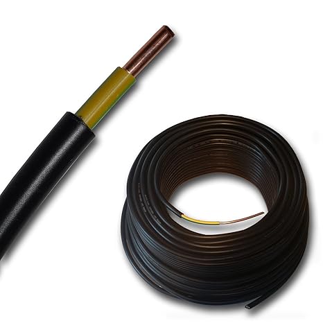 Erdungskabel - Erdkabel - NYY-J 1x6 mm² - schwarz - 15 m 20 m oder 25 Meter