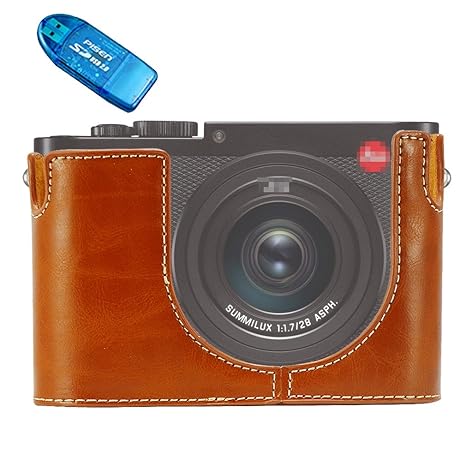 First2savvv marrón Funda Cámara cuero de la PU cámara digital ...
