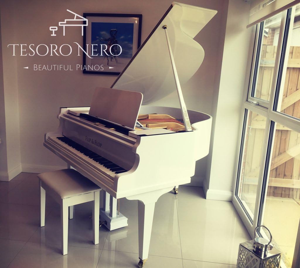 Up-Cycled White Baby Grand Piano